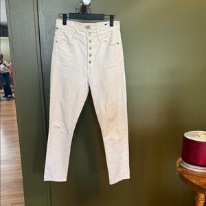 Citizens Of Humanity White High Rise Button-Fly Jeans